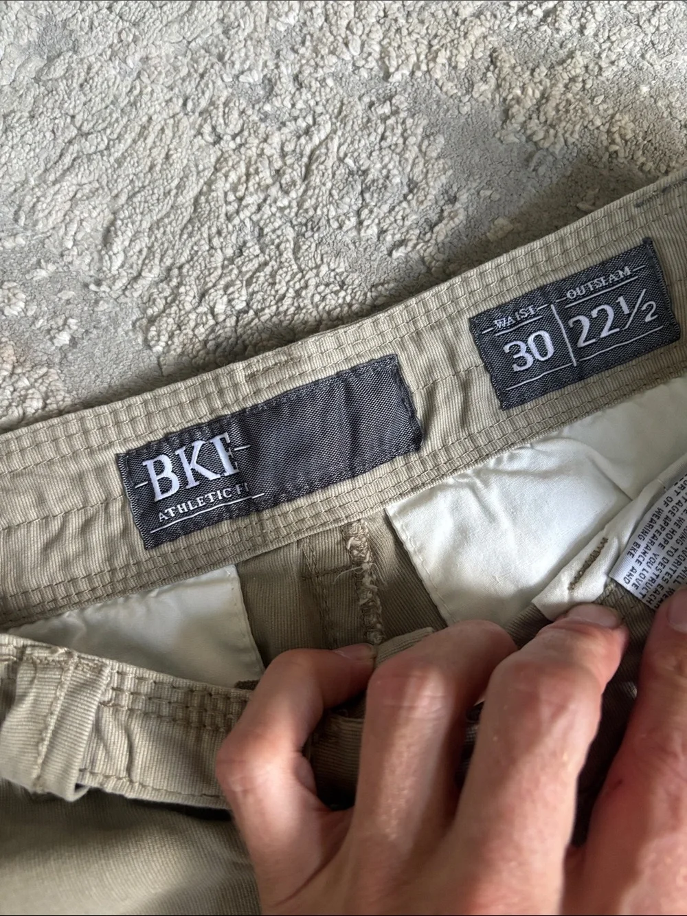 BKE Men's Flat Front Shorts in Light Khaki